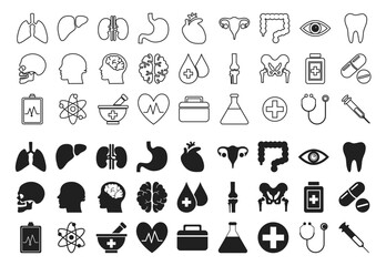 Medical vector icons Set. Line icons.