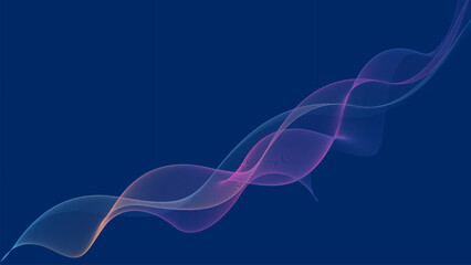 abstract blue background with smoke, A blue background with a blue background and a pink wave. Wallpaper 