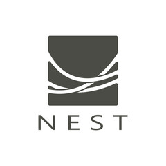 bird nest logo icon illustration design template, for bird farm, bird business, bird house, bird conservation with modern minimalist vector concept