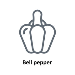 Bell pepper  Vector  outline Icons. Simple stock illustration stock