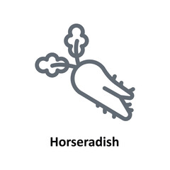 Horseradish Vector  outline Icons. Simple stock illustration stock