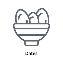 Dates Vector  outline Icons. Simple stock illustration stock