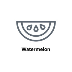 Watermelon Vector  outline Icons. Simple stock illustration stock