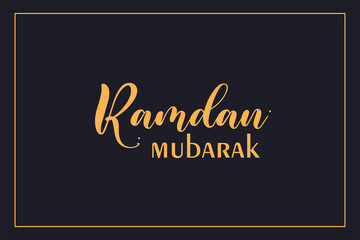 Ramadan Mubarak Banner with golden letter vector illustration banner