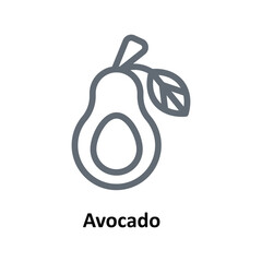 Avocado Vector  outline Icons. Simple stock illustration stock