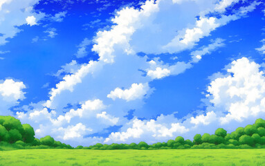 Artwork of grassy summer field