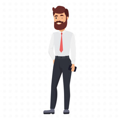 Confident businessman flat icon. Colored vector element from business man and woman collection. Creative Confident businessman icon for web design, templates and infographics.