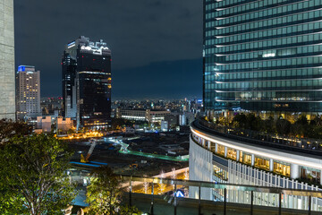 日本　大阪市北区の大阪駅11階の風の広場から見える夜景