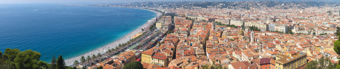 Naklejka na ściany i meble panoramic view on Nice, Cote d'Azure, France 