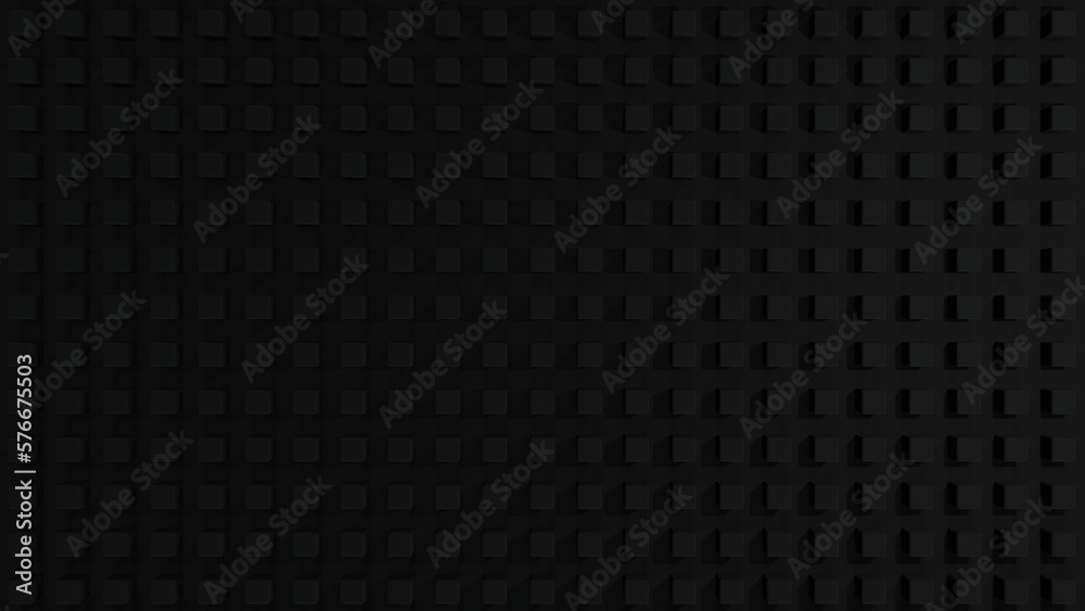 Wall mural 3d futuristic cubes dark black background abstract geometric mosaic grid square tiles pattern