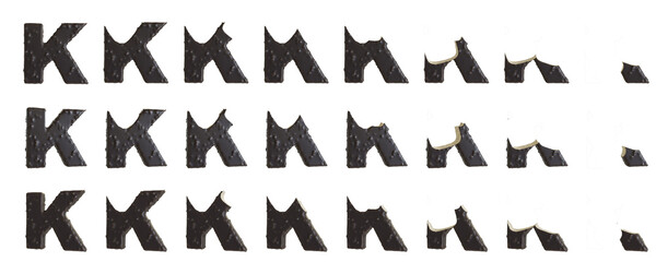 Milk Chocolate with Almonds and Vanilla Ice Cream Bars K-shaped, 3D rendering