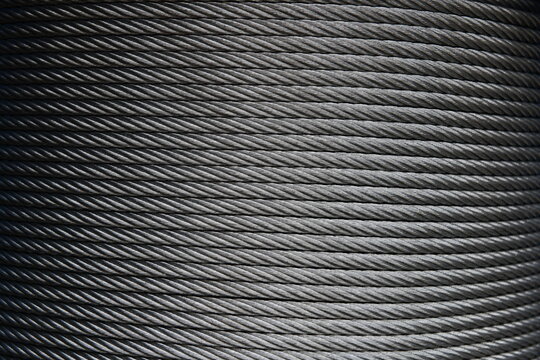 Steel cable texture. Steel wire rope or steel sling.Use for industrial or construction background.	