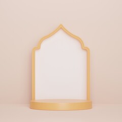 Islamic display podium background with arabic window ramadan kareem eid