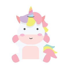 Obraz na płótnie Canvas Cute unicorn happy Character Design