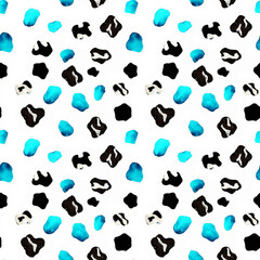 Abstract Brush Animal Spots Leopard Pattern Trendy Fashion Colors Hand Drawn Digital Seamless Design Perfect for Allover Fabric Print or Wrapping Paper