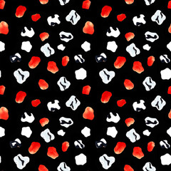 Abstract Brush Animal Spots Leopard Pattern Trendy Fashion Colors Hand Drawn Digital Seamless Design Perfect for Allover Fabric Print or Wrapping Paper