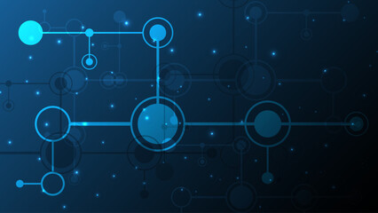 Obraz premium Abstract background connecting innovation dots and line communication concept