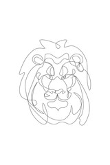 One line Lion. Single line lion art. Line drawing illustration