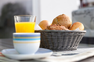 Frühstück mit Brötchen