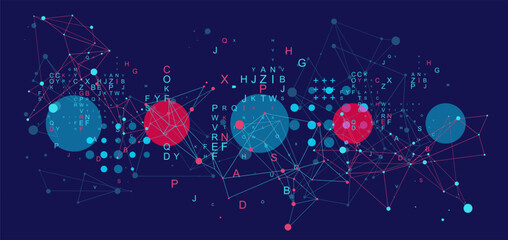 Abstract polygonal vector background with connecting dots and lines.