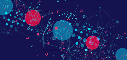 Abstract polygonal vector background with connecting dots and lines.