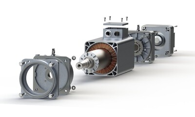 Electric motor for spindle drive exploded 