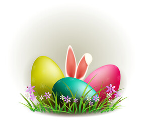 Easter eggs with bunny ears.