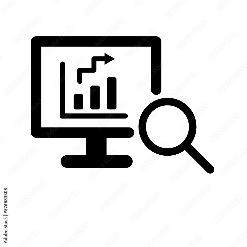 Poster data analysis icon, monitoring vector