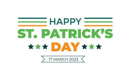 Happy St. Patrick's Day typography design template. Saint Patrick's day festival text design. St. Patrick's Day typography for Saint Patrick's Day 17 march event celebration.