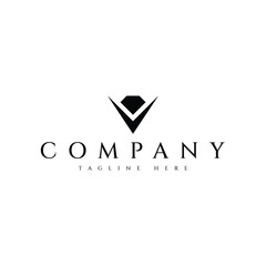 letter V diamond logo design