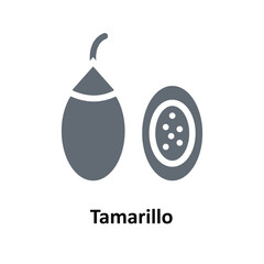 Tamarillo Vector   Solid Icons. Simple stock illustration stock