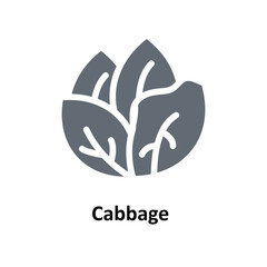 Cabbage  Vector   Solid Icons. Simple stock illustration stock
