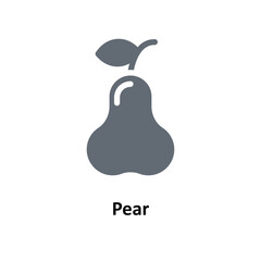 Pear Vector   Solid Icons. Simple stock illustration stock