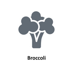 Broccoli Vector   Solid Icons. Simple stock illustration stock