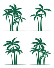 Palm trees set. Vector isolated.