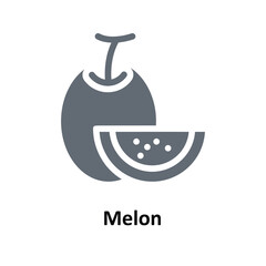 Melon Vector   Solid Icons. Simple stock illustration stock