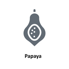 Papaya Vector   Solid Icons. Simple stock illustration stock
