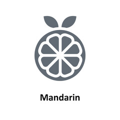 Mandarin Vector   Solid Icons. Simple stock illustration stock