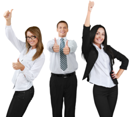 Young Businesspeople team isolated on white background