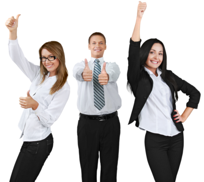 Young  Businesspeople team isolated on white background