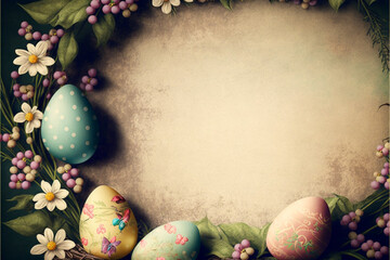 Obraz na płótnie Canvas Easter Holiday Wallpaper with Copyspace generative ai
