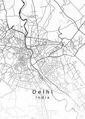 Fototapeta na wymiar Delhi India City Map