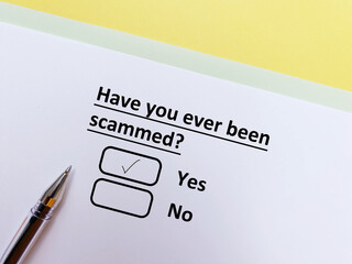 Questionnaire about scams