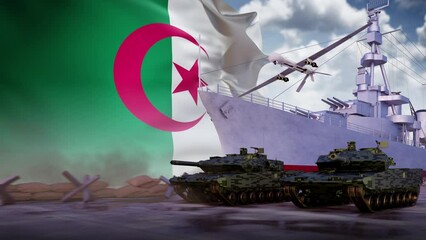 Algeria, Algerian FLAG, Algeria Defense, Algerian Military Spending, Algeria security, National Defense, National Military Budget, War Tactics, Military Operation, Combat Training,  Warfare - Powered by Adobe
