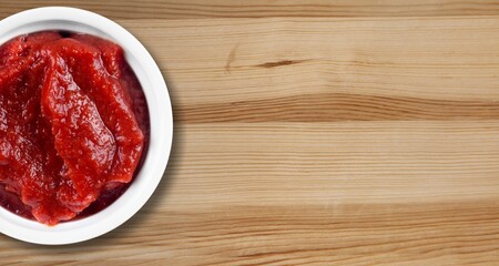 Red hot pepper paste in a bowl