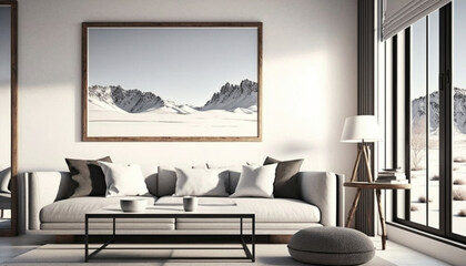 Framed Beauty: Minimalist Room Design for Your Art , generated by IA 