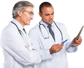 Portrait of Doctors Looking a Radiograph