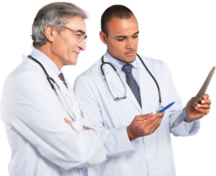 Portrait of Doctors Looking a Radiograph