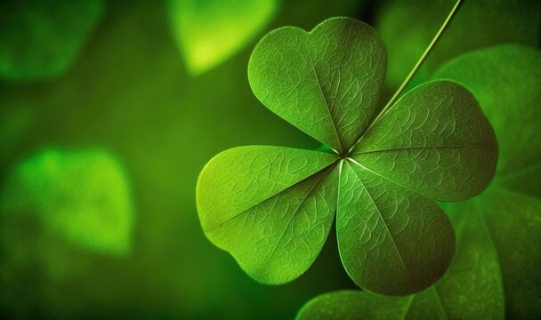  a four leaf clover is shown in this close up photo.  generative ai