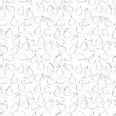 A set of seamless patterns of pears, leaves, fruits and flowers, 1000x1000 pixels. Vector graphics